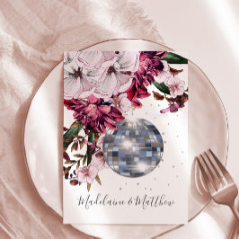 Convites Casamento Dourado Elegante Burgundy Blush Disco