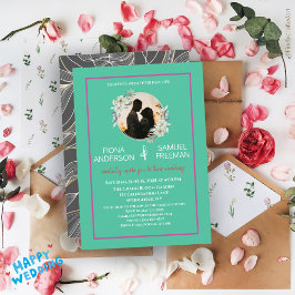 Convites Casamento Dourado Elegante Chic Emerald Green