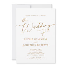 Casamento Dourado Elegante de Caligrafia