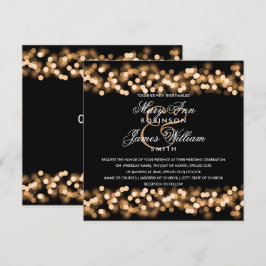 Convites Casamento Dourado Elegante do Glam Hollywood