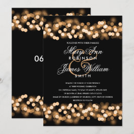 Convites Casamento Dourado Elegante do Glam Hollywood