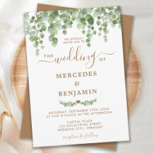 Casamento Dourado Elegante Eucalyptus Foliage