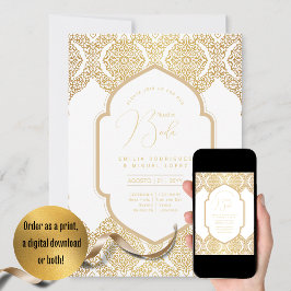 Convites Casamento Dourado Espanol Invitación Boda Elegante