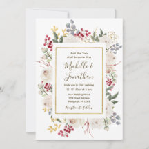 Casamento Dourado Floral Cristão Vermelho e Branco