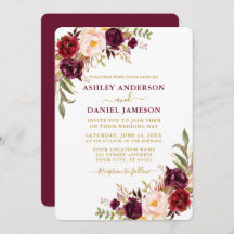 Casamento Dourado Floral de Berurgundy