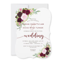 Casamento Dourado Floral de Chic Burgundy Marsala