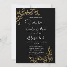 Casamento Dourado Floral Negro