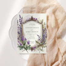Casamento Dourado Floral Regal Lavanda de Aquarela
