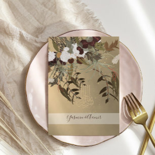 Convites Casamento Dourado Floral Russo do Bismillah Islâm