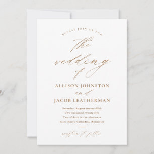 Convites Casamento Dourado Foto Script Elegante