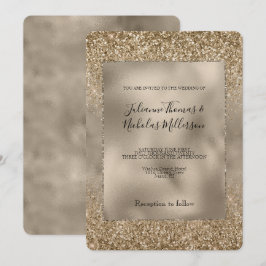 Convites Casamento Dourado Glam Glitzy Glitter