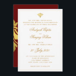 Convites Casamento Dourado Indígena Vermelho Elegante Burgu<br><div class="desc">Convite para Casamento Dourado da Índia Elegante Burgundy</div>