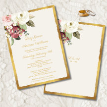 Casamento Dourado Luxe Borda Rosa-Cor-de-Rosa
