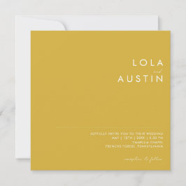 Convites Casamento Dourado Minimalista Moderno