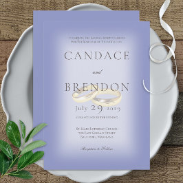 Convites Casamento Dourado Moderno Rings Periwinkle