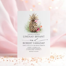 Casamento Dourado Pineapple Floral Beach
