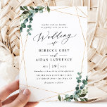 Convites Casamento Dourado Simples e Moderno de Aquarela Ve<br><div class="desc">Esta elegante coleção Dourada de Rustic Greenery apresenta cores aquáticas mistas em botânica verde,  um roteiro de caligrafia moderno emparelhado com uma letra serif clássica em preto e um monograma personalizado no verso. Itens correspondentes disponíveis.</div>