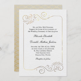 Convites Casamento Dourado sofisticado e luxuoso