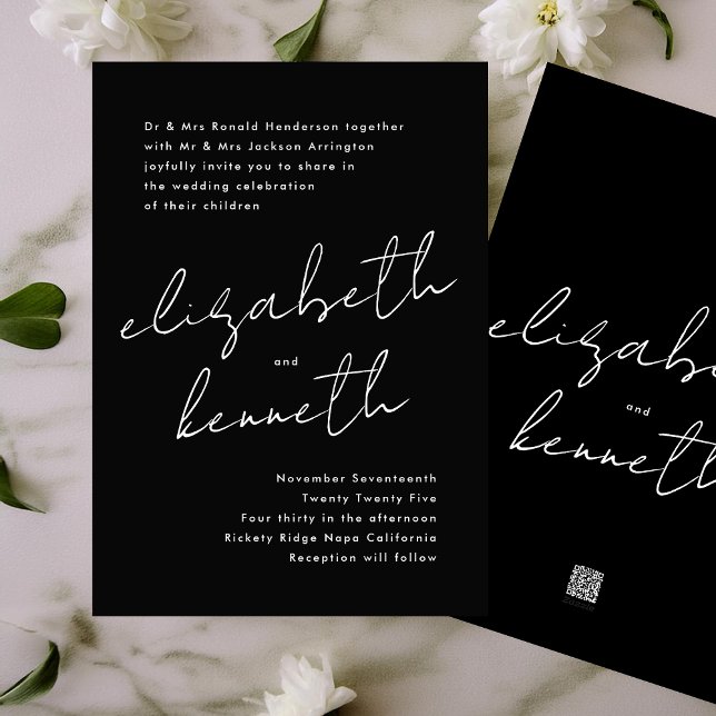 Convites Casamento Dourado Tuxedo com Nomes Personalizados  (Criador carregado)