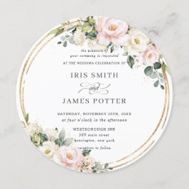 Convites Casamento Dourado Verde Cinzento Pink Ivory