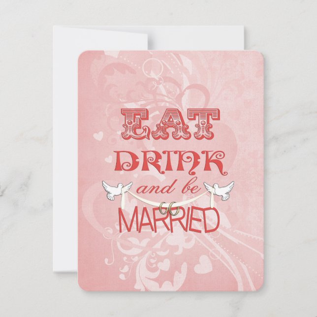 Convites Casamento Doves em pêssego (Frente)