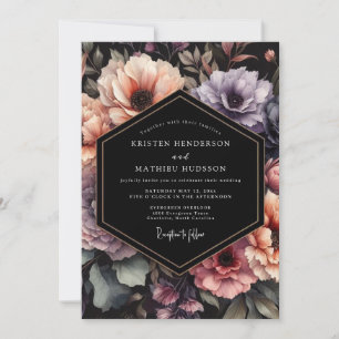 Convites Casamento Dramático Flor de Ameixa e Pêssego