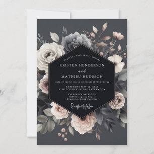 Convites Casamento Dramático Flora Slate