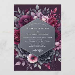 Convites Casamento Dramático Mal-humorado de Ameixa