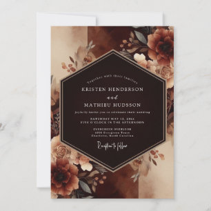Convites Casamento Dramático Outonal de Ferrugem