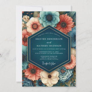 Convites Casamento Dramático Safira Paprika