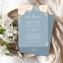 Casamento Dusty Blue Floral Watercolor