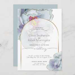 Convites CASAMENTO | Dusty Blue Tropical Peony