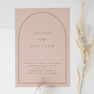 Convites Casamento Dusty Peach Taupe   Foto Moderna + QR