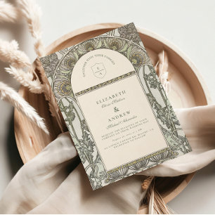 Convites Casamento Dusty Sage Art Nouveau