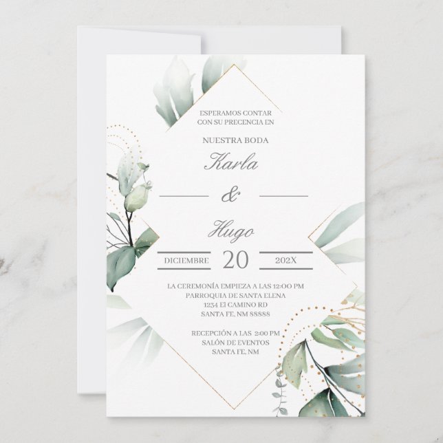 Convites Casamento ecologicamente correto (Frente)