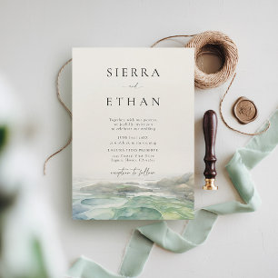 Convites Casamento Ecru Elegante Ecru Piscina de Costeira