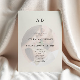 Convites Casamento Editorial de Fotos Marfim Minimalista