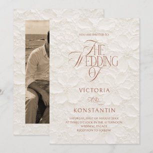 Convites Casamento Editorial Terracota de Marfim