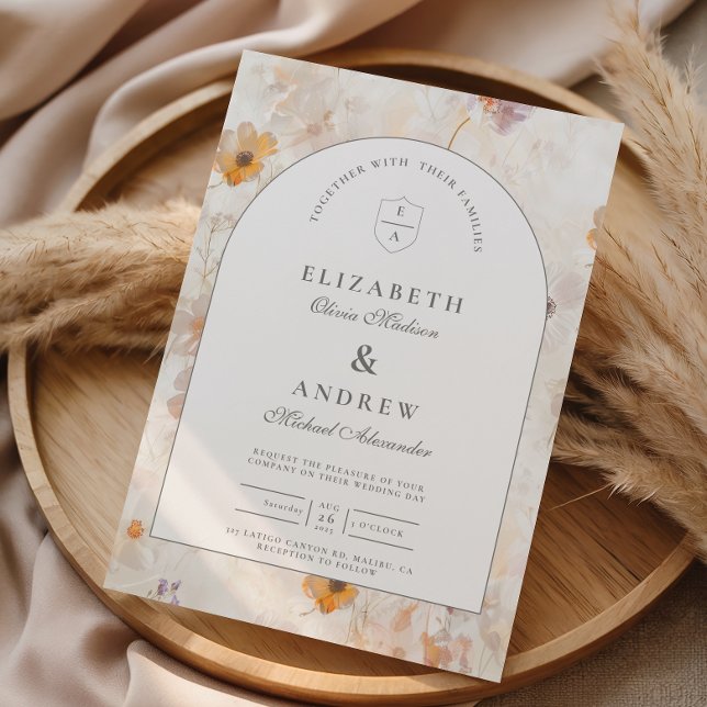Convites Casamento Editorial Wildflower (Criador carregado)