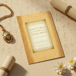 Convites Casamento Egípcio de Antigos Motifs Hieróglifos