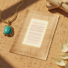 Convites Casamento Egípcio Dourado de Papyrus
