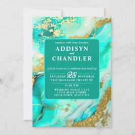 Convites Casamento Elegance Turquoise Geoinspirado