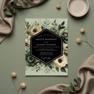 Convites Casamento Elegância Floral Salvia Mal-humorada