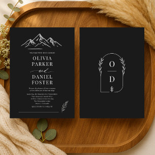 Convites Casamento Elegante ao Ar Livre nas Montanhas Rústi