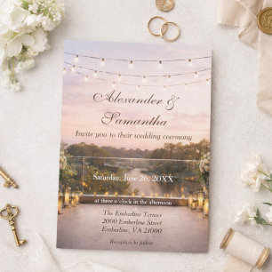 Convites Casamento Elegante ao Pôr do Sol no Rio