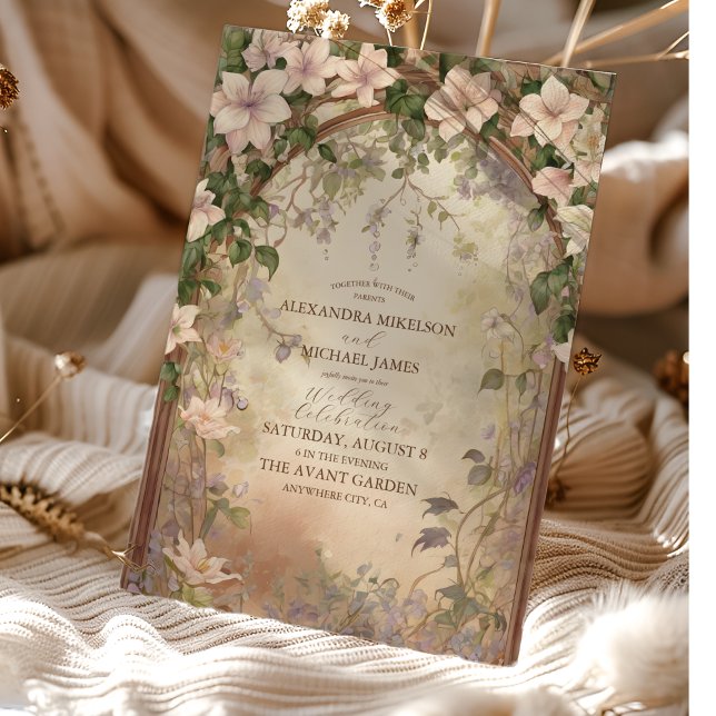 Convites Casamento Elegante Art Nouveau (Criador carregado)