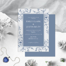 Casamento Elegante Azul-Dusty Floral