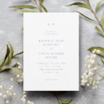 Convites Casamento Elegante Azul Simples<br><div class="desc">Um Simples Convite De Casamento Elegante Azul Com Tipografia clássica. Perfeito para um casamento clássico,  onde elementos tradicionais são combinados com detalhes modernos para criar a combinação perfeita de elegância eterno. Clique no botão editar para personalizar este design.</div>