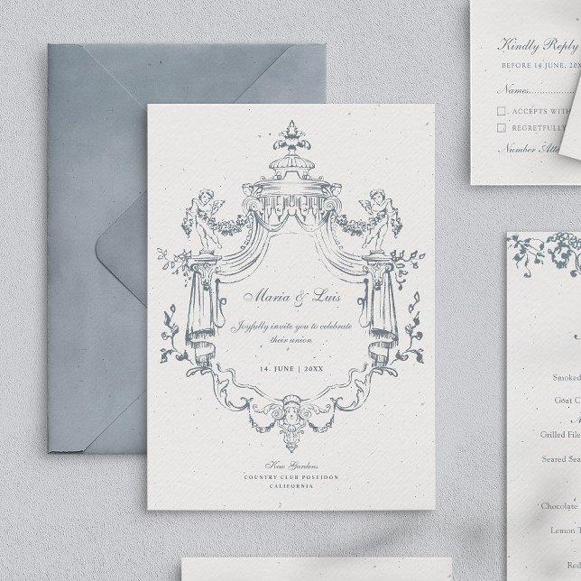 Convites Casamento Elegante Barroco e Vitoriano Vintage (Criador carregado)