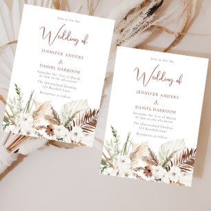 Convites Casamento Elegante Boho: Terracotta Floral Branca